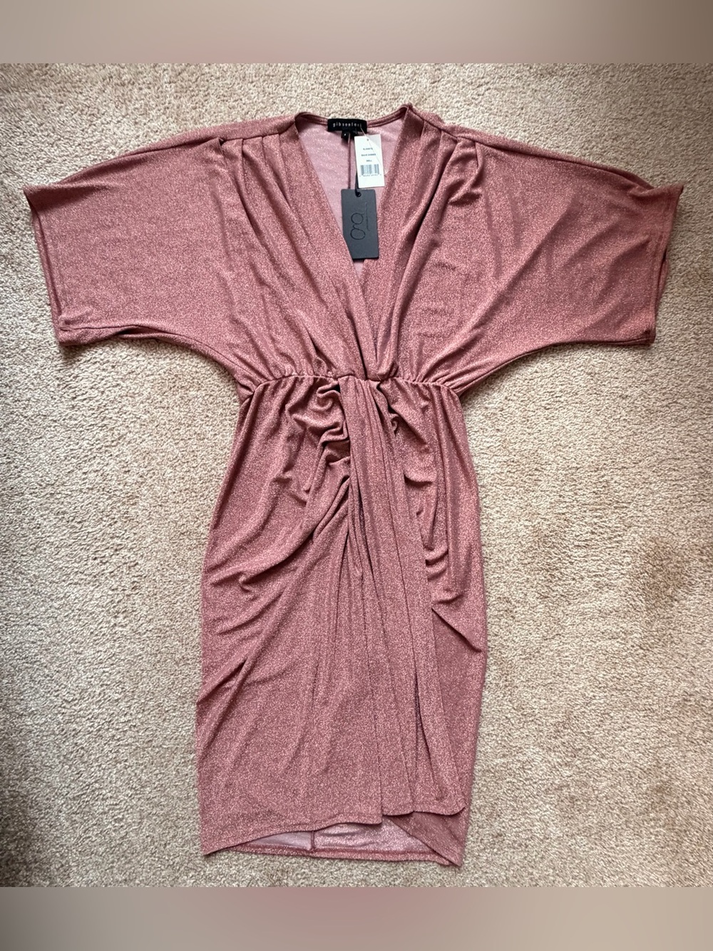 Gibsonlook Jennifer Drape Midi Dress in Mauve - Picture 6 of 8